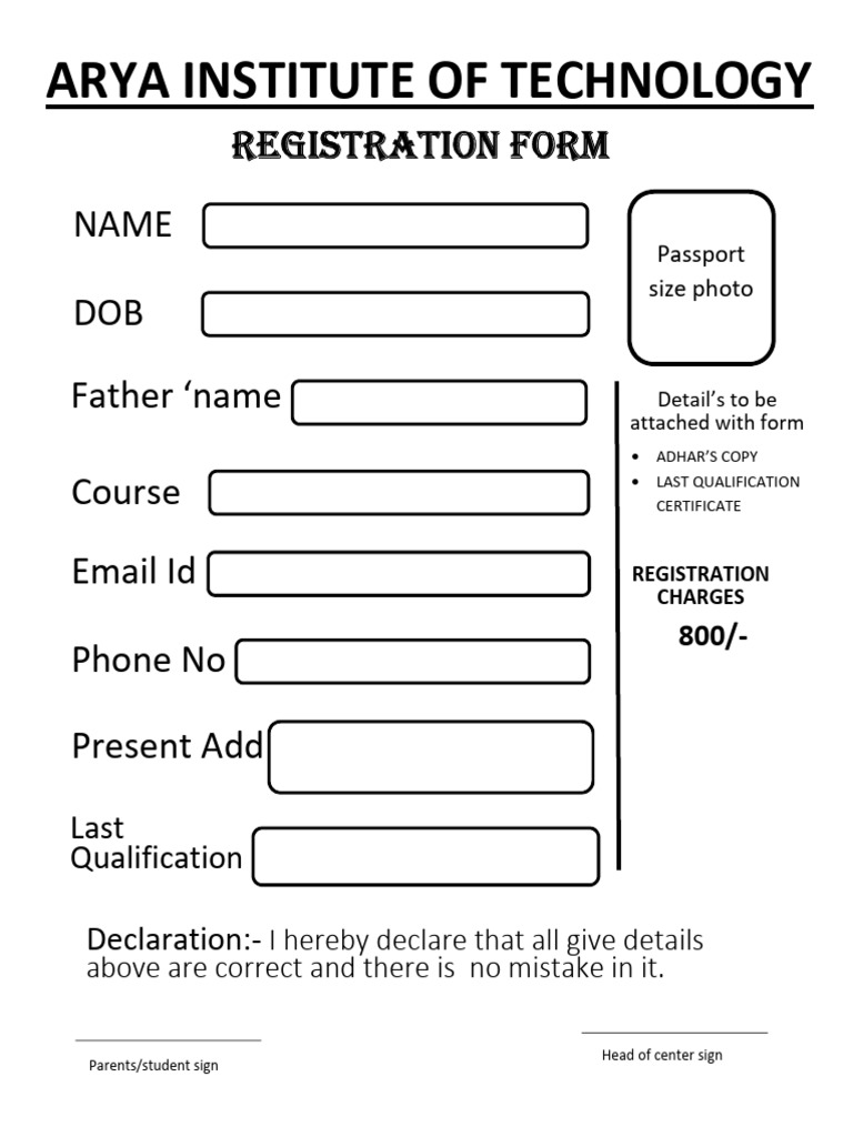 Registration Form | PDF