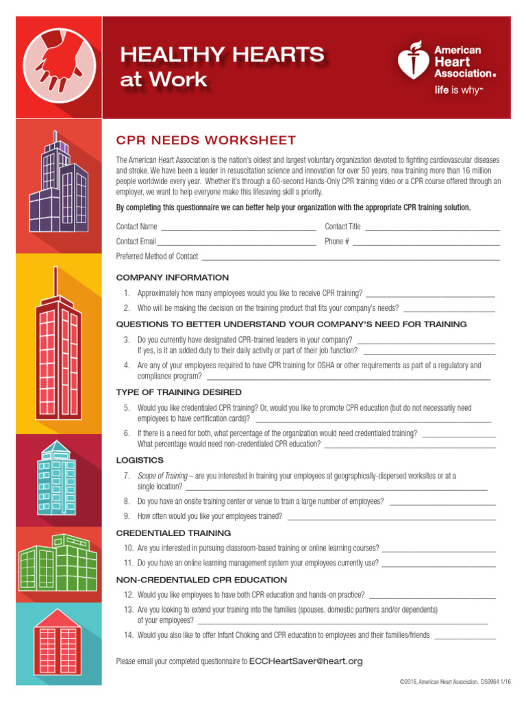 CPR Anytime Workplace Healthy Hearts Sheet Ucm 494216 | PDF ...