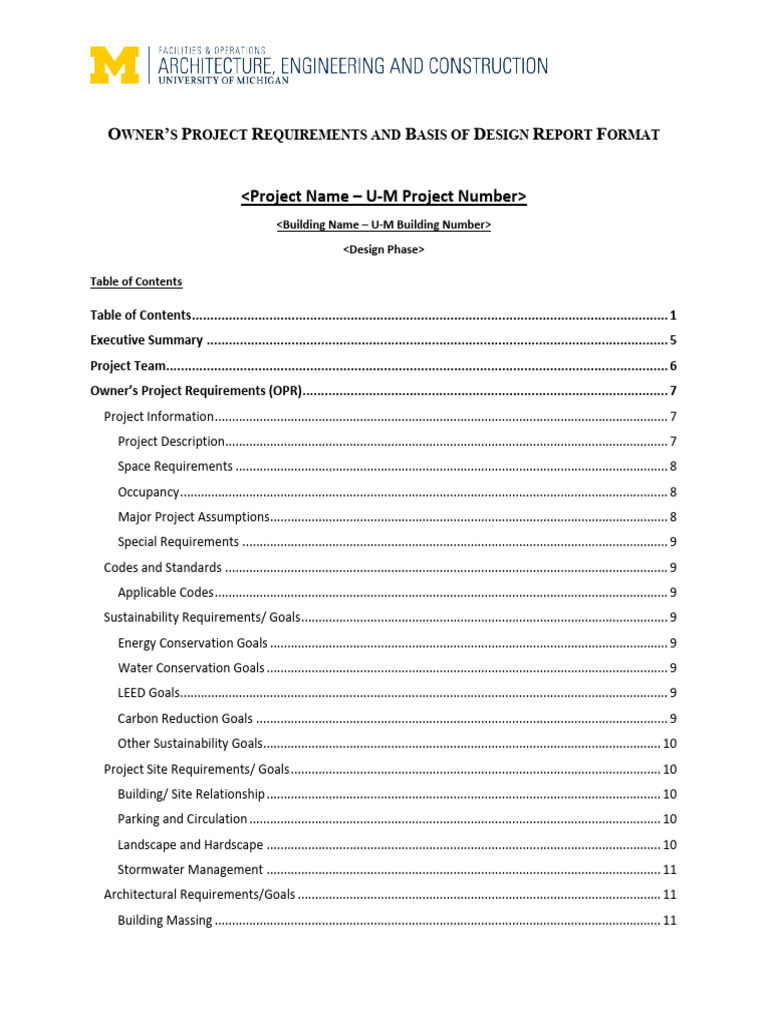 2.1.1 OPR BOD Report Format | PDF | Lighting | Energy Conservation