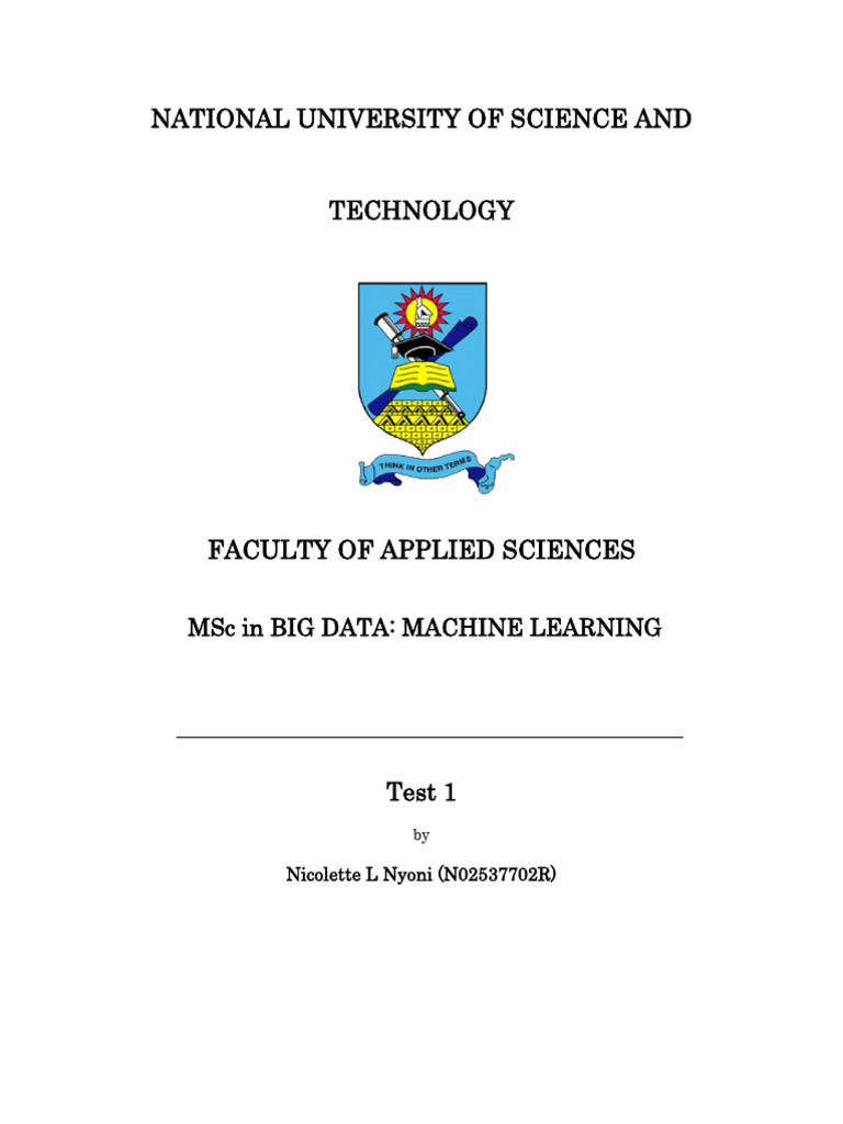 Machine Learning Test 1. (N02537702R) | PDF | Principal Component ...