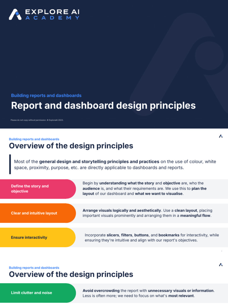 Report and Dashboard Design Principles (Slides) | PDF | Page Layout ...