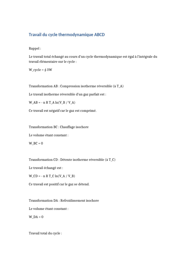 Travail Du Cycle ABCD | PDF