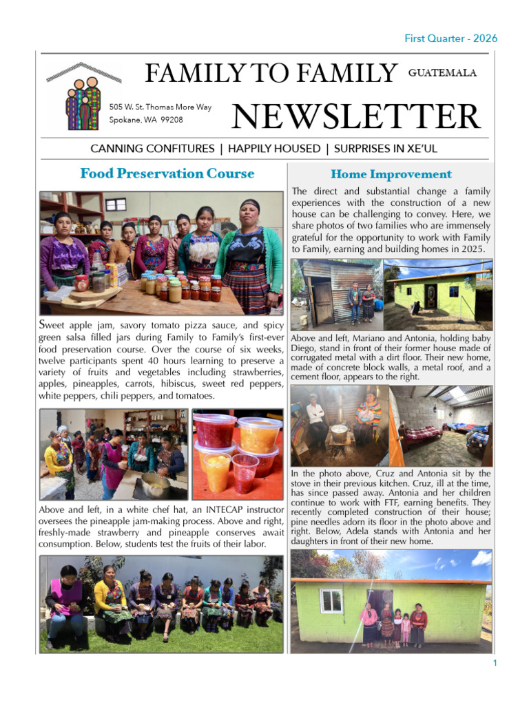 Family To Family Newsletter Q1, 2026 | PDF | Foods