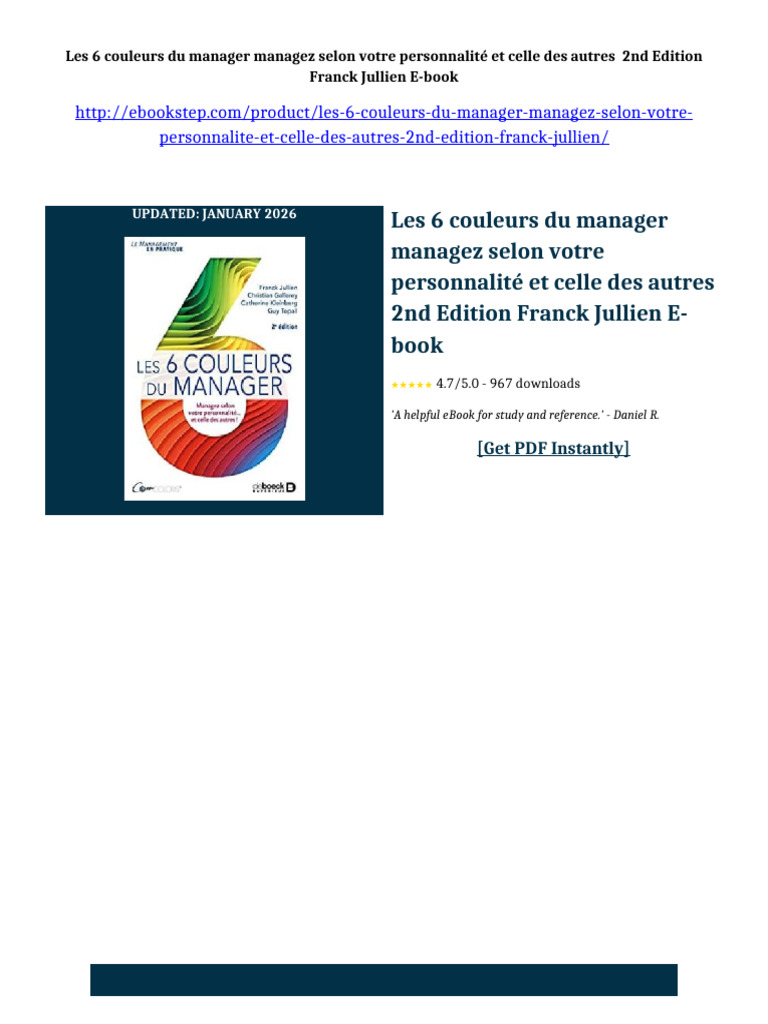 Les 6 Couleurs Du Manager Managez Selon Votre Personnalité Et Celle Des ...