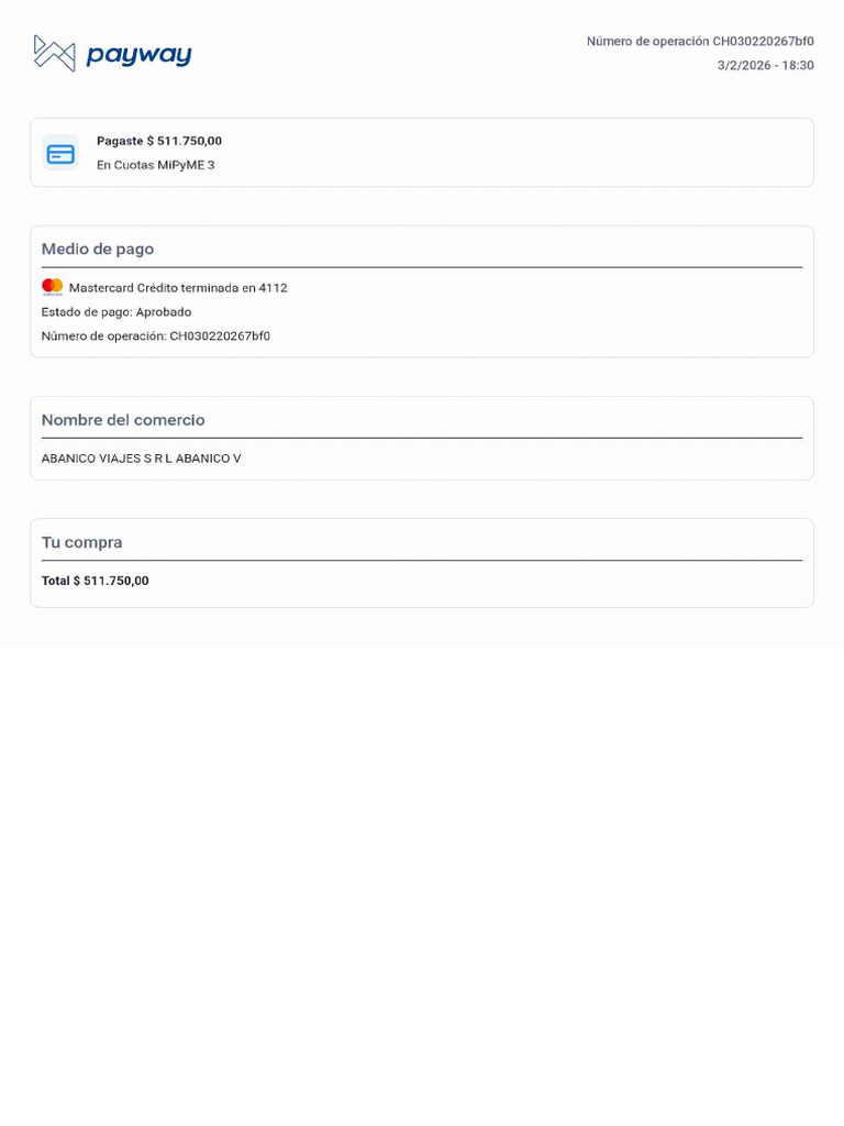 Comprobante Payway | PDF