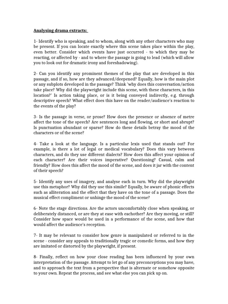 Analysing Drama Extracts | PDF | Linguistics | Human Communication