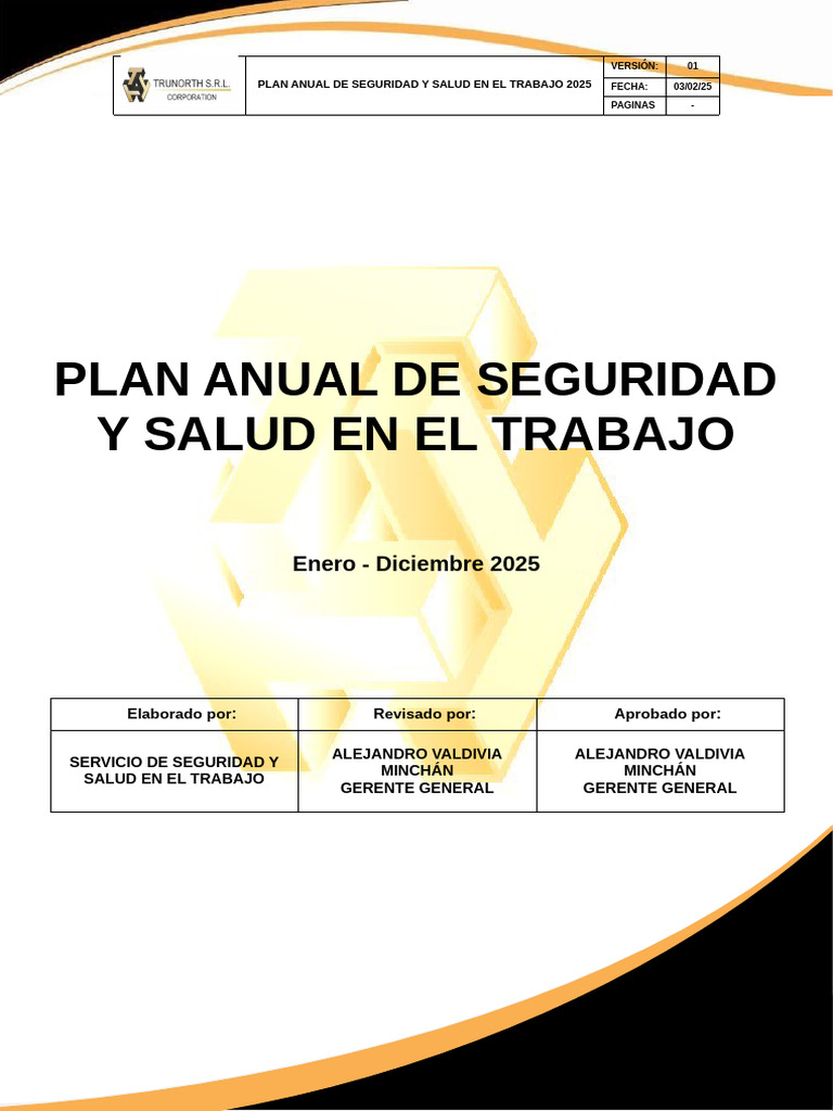 Plan de Seguridad y Salud en El Trabajo Trunorth | PDF | Seguridad y ...