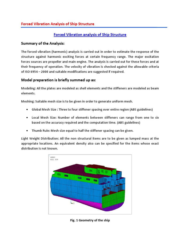 Forced Vibration Analysis of Ship Structure - Rev0 | PDF | Force ...