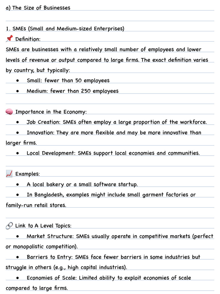 1 The Size of Businesses, IAL Economics Unit 3 | PDF | Economies Of ...