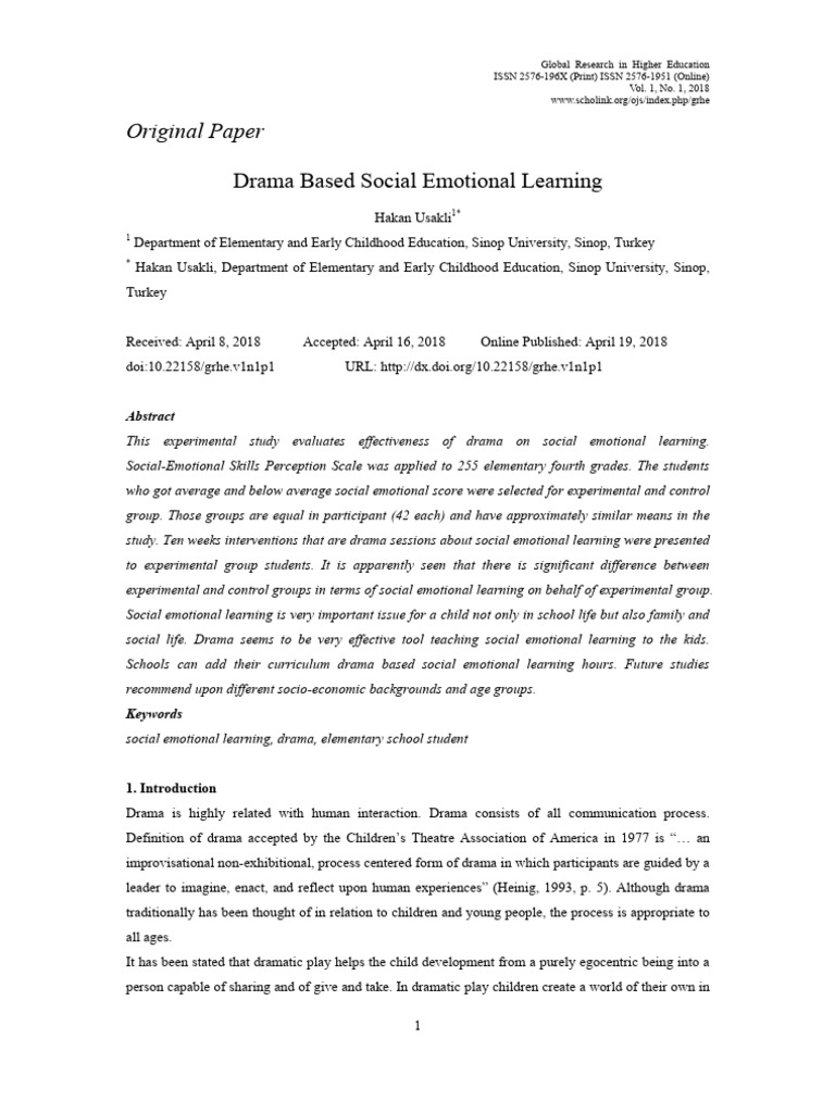 Drama_Based_Social_Emotional_Learning (4) | PDF | Student's T Test ...