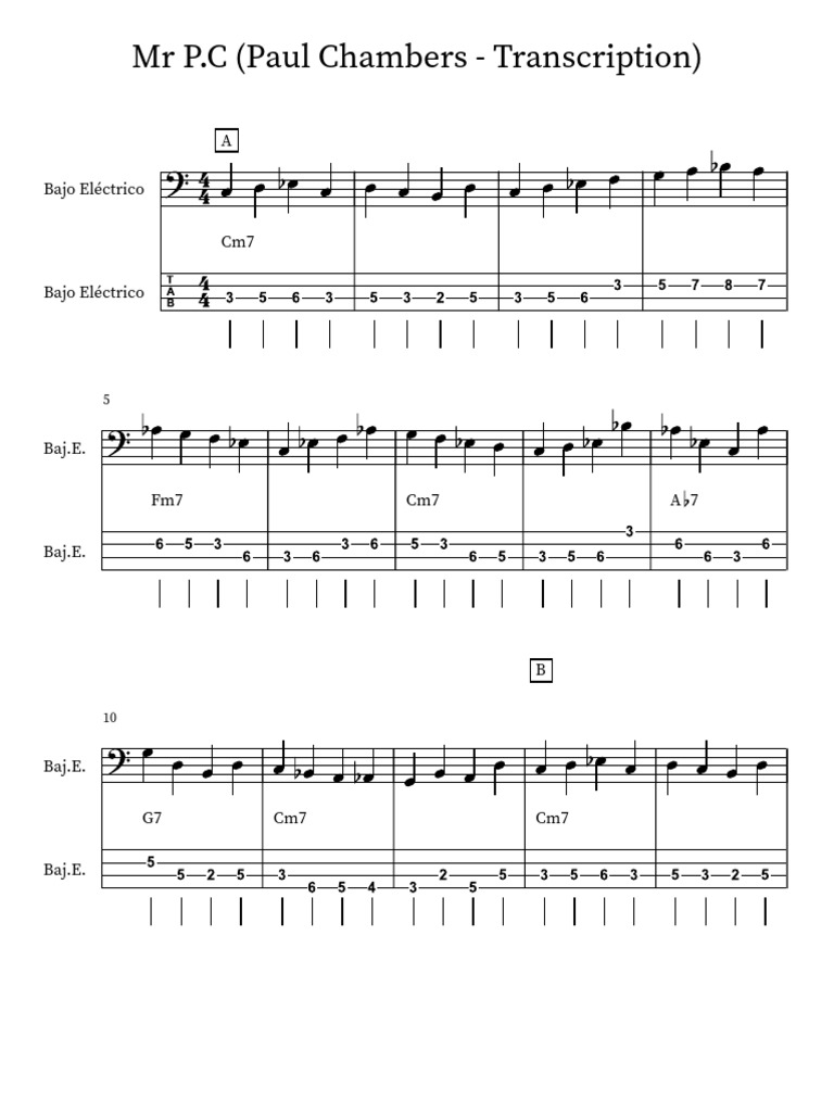 MR P.C (Paul Chambers - Transcription) | PDF