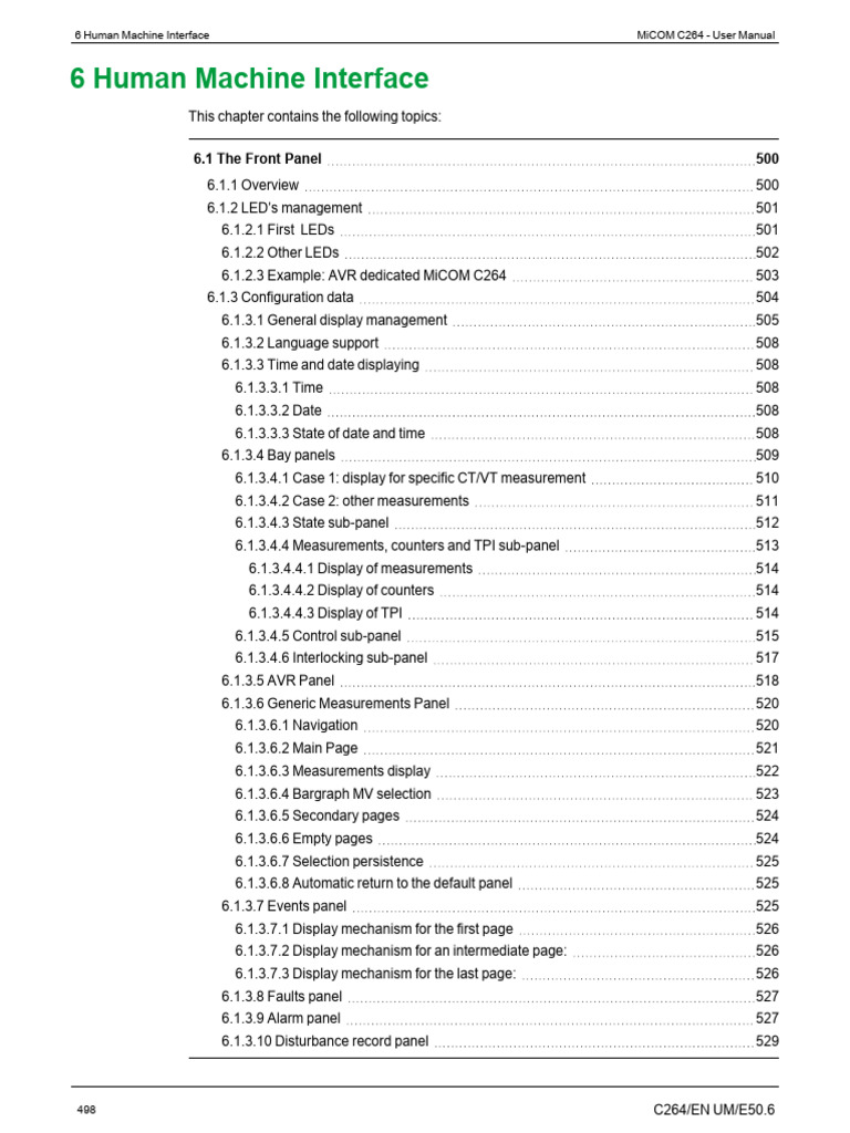 Manual - MiCOM C264 - Cap 6 Human Machine Interface | PDF | User ...