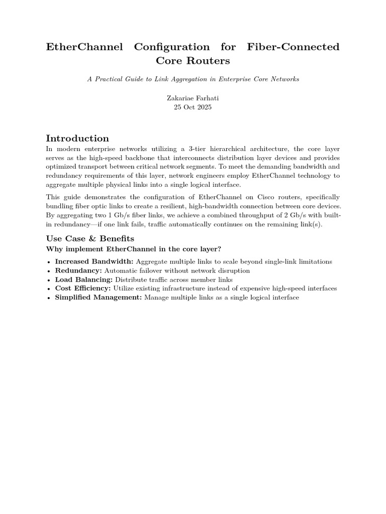 Fiber Etherchannel 1762408563 | PDF | Computer Network | Router (Computing)