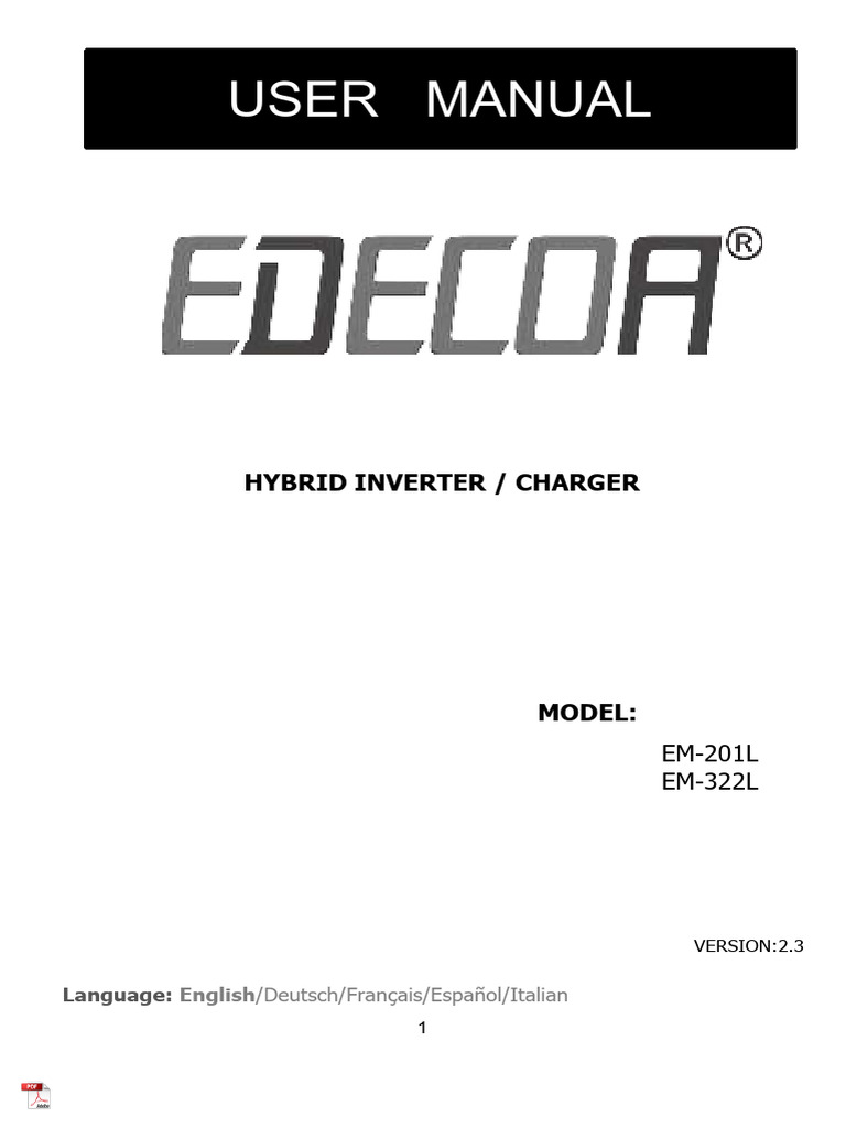 Inversor Edecoa EM-201L | PDF | Battery Charger | Power Inverter