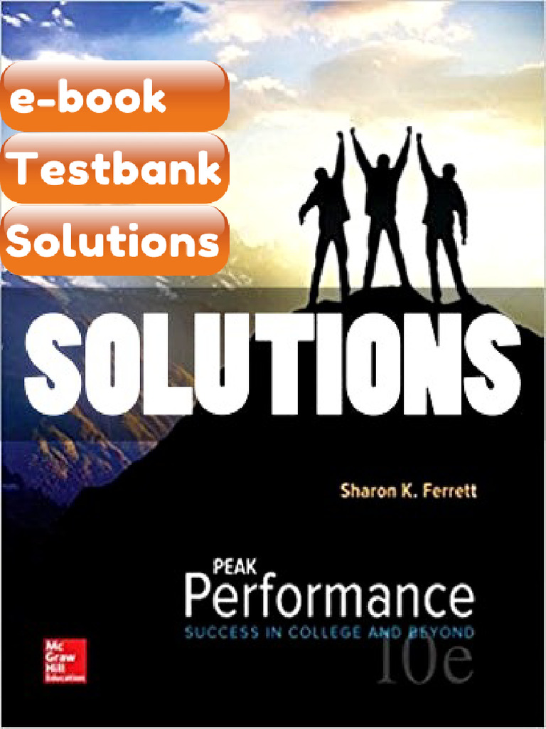 Testbank Peak Performance Success in College and Beyond 10 Ed Ferrett ...