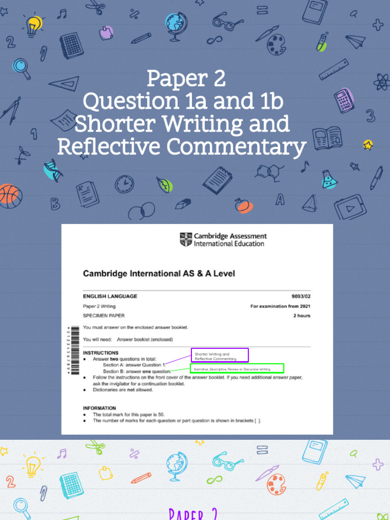 Marinan Paper 2 - Section A - Question 1a and 1b - Shorter Writing and ...
