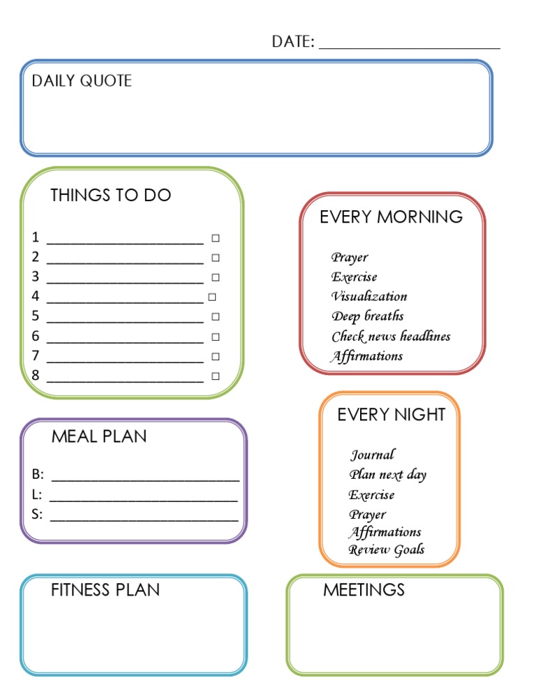 Daily Worksheet Template | PDF