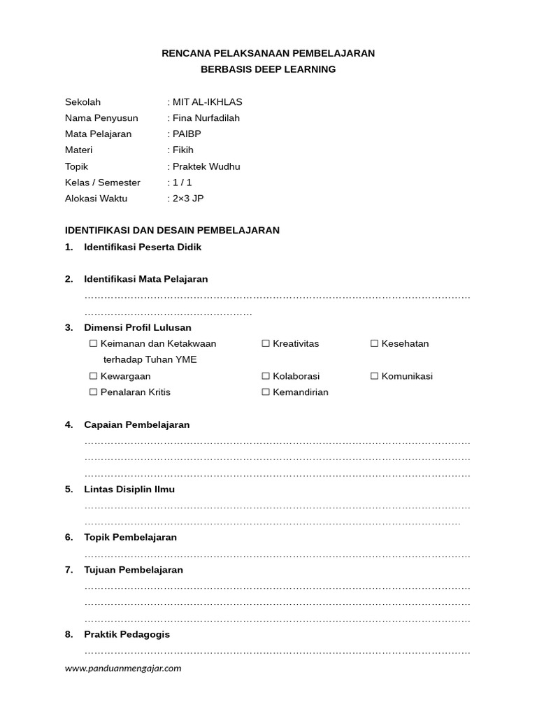 CONTOH FORMAT PPM Deep Learning (1) | PDF