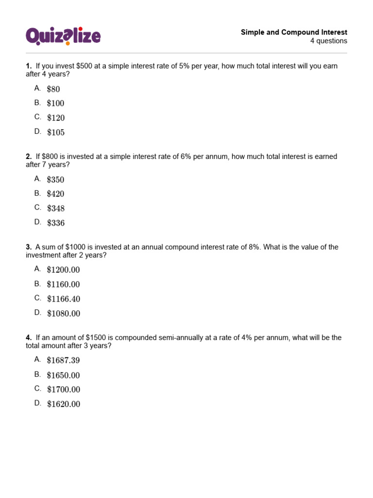 Simple and Compound Interest | PDF