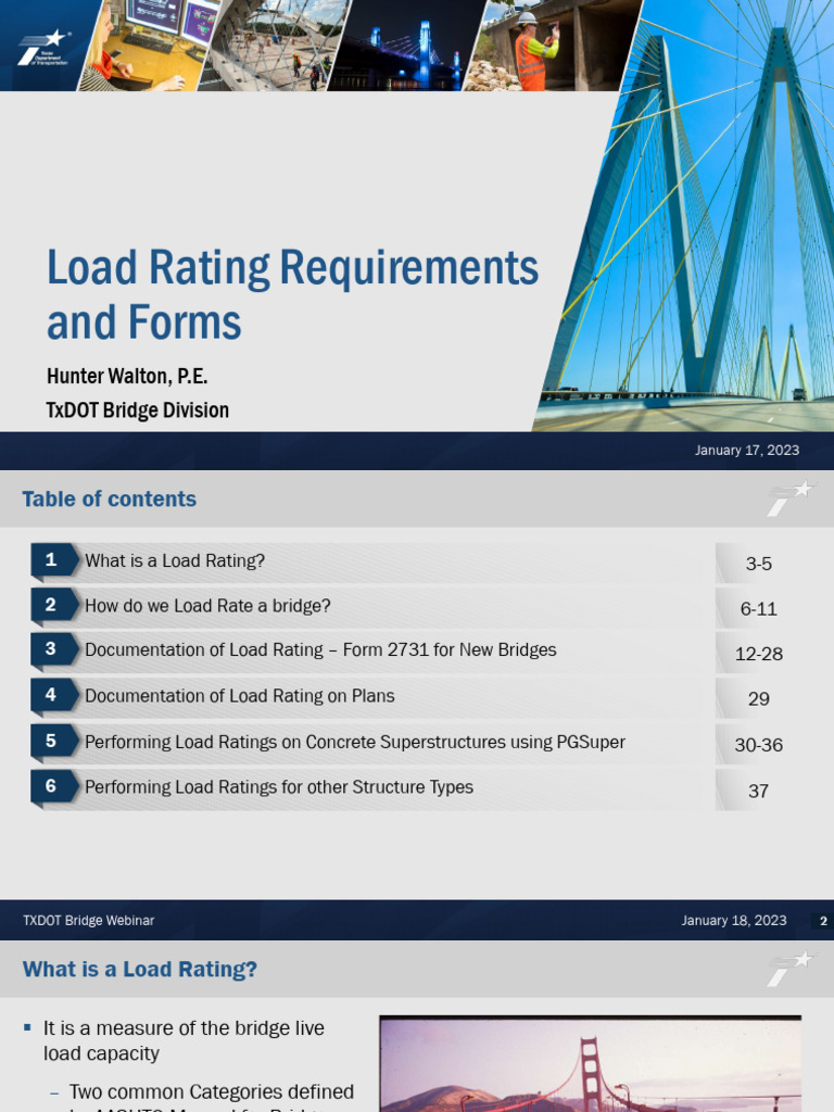 TxDOT Load Rating | PDF | Prestressed Concrete | Bridge