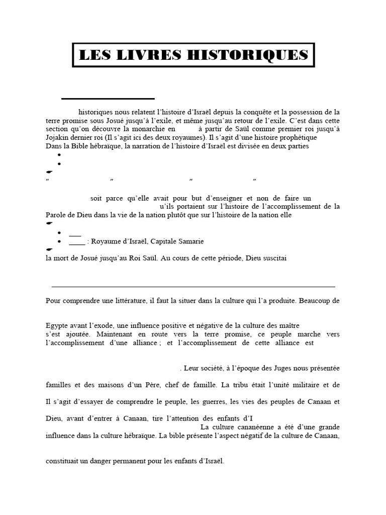 Les Livres Historiques | PDF | Livres des Rois | David