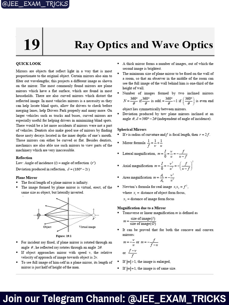 Ray Optics and Wave Optics | PDF | Dispersion (Optics) | Mirror