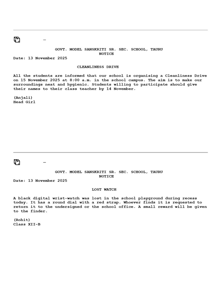 Important Writing Skills Class 12 | PDF