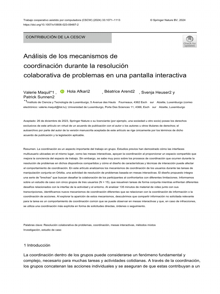 Analysis of Coordination Mechanisms During Collaborative Problem ...