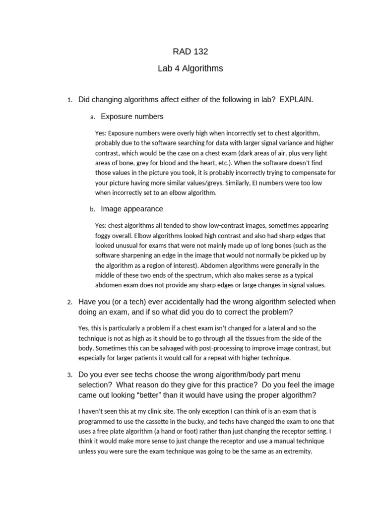 Lab 4 Write Up Algorithms | PDF | Clinical Medicine | Medical Specialties