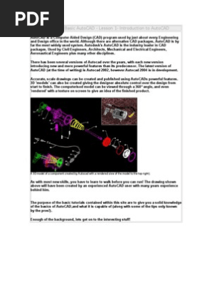 Autocad Tutorials Pdf Auto Cad Computer Aided Design