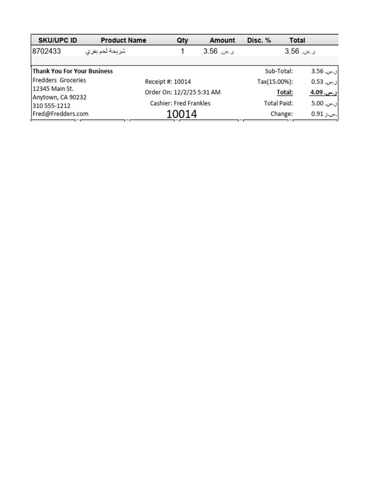 Thank You For Your Business: Sku/Upc Id Product Name Qty Amount Disc ...