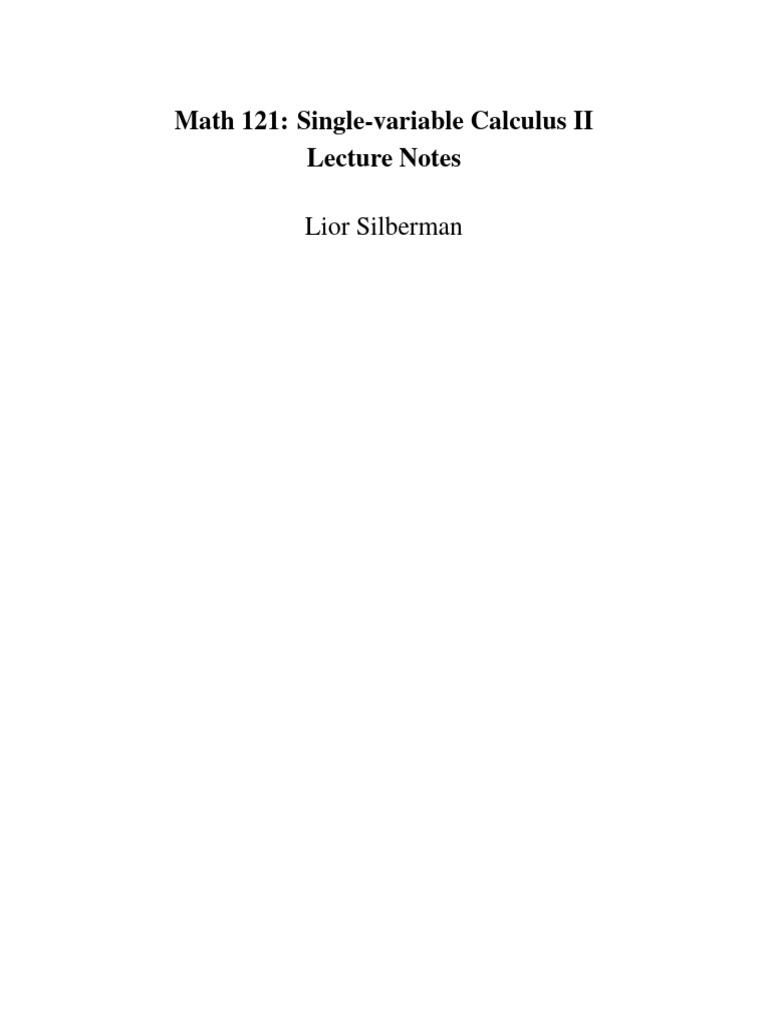121_notes | PDF | Integral | Sequence