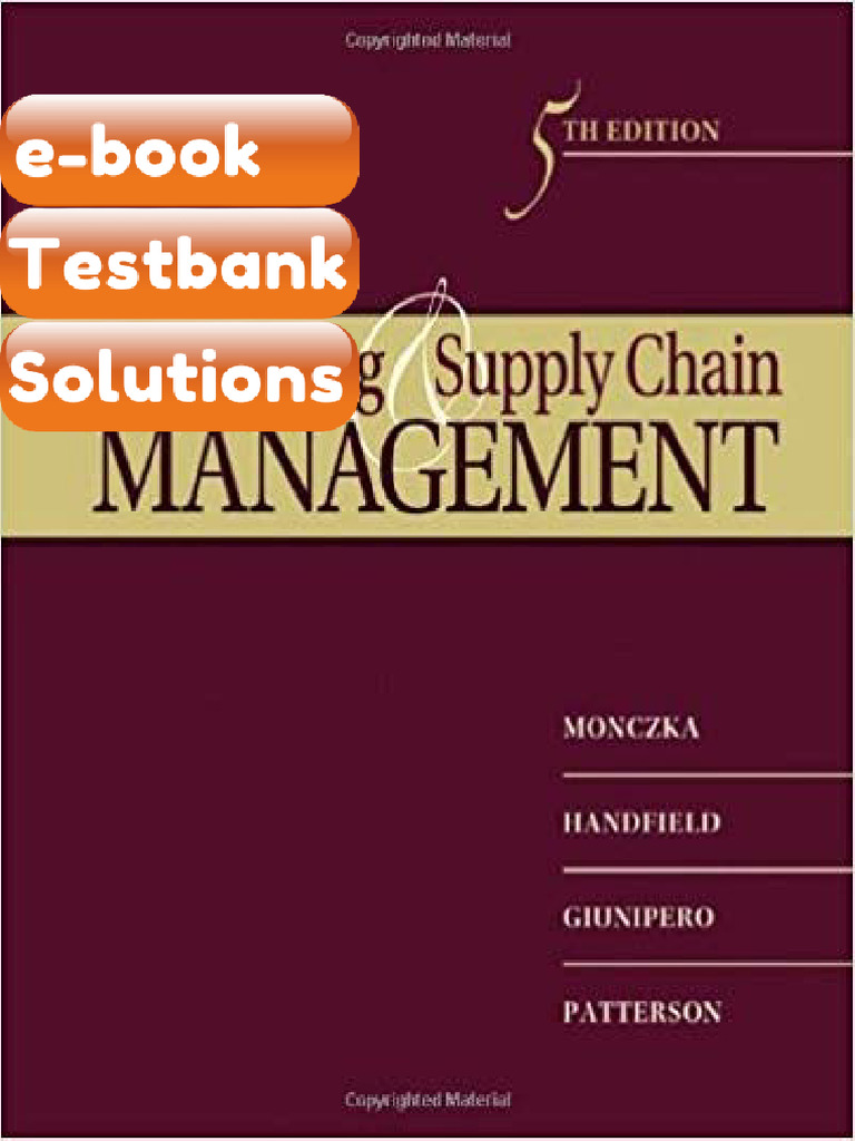 Testbank Purchasing and Supply Chain Management 5th Edition by Robert M ...