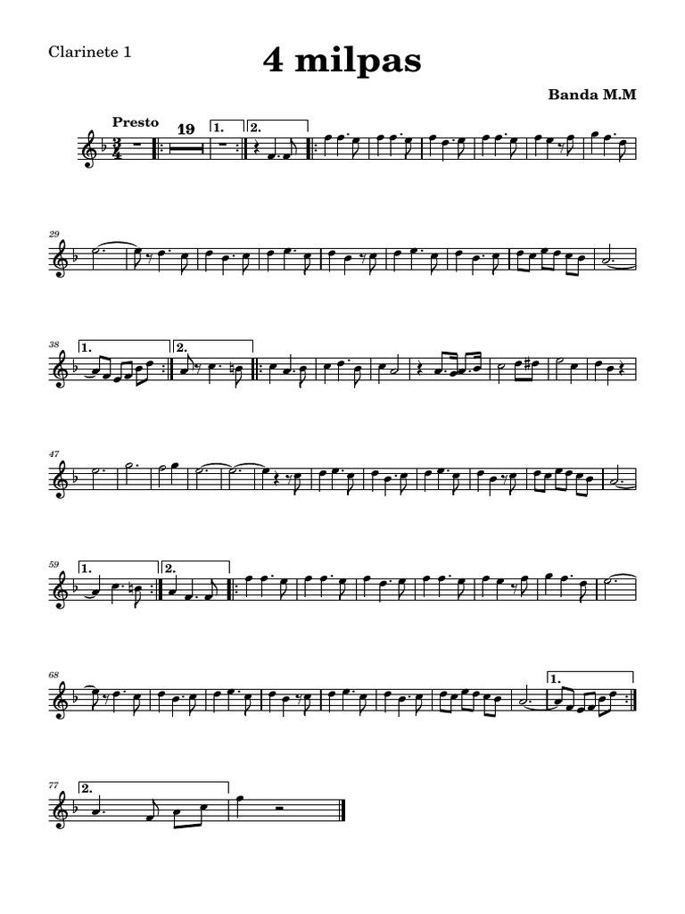 Cuatro Milpas - Banda MM Version 2 La Buena | PDF