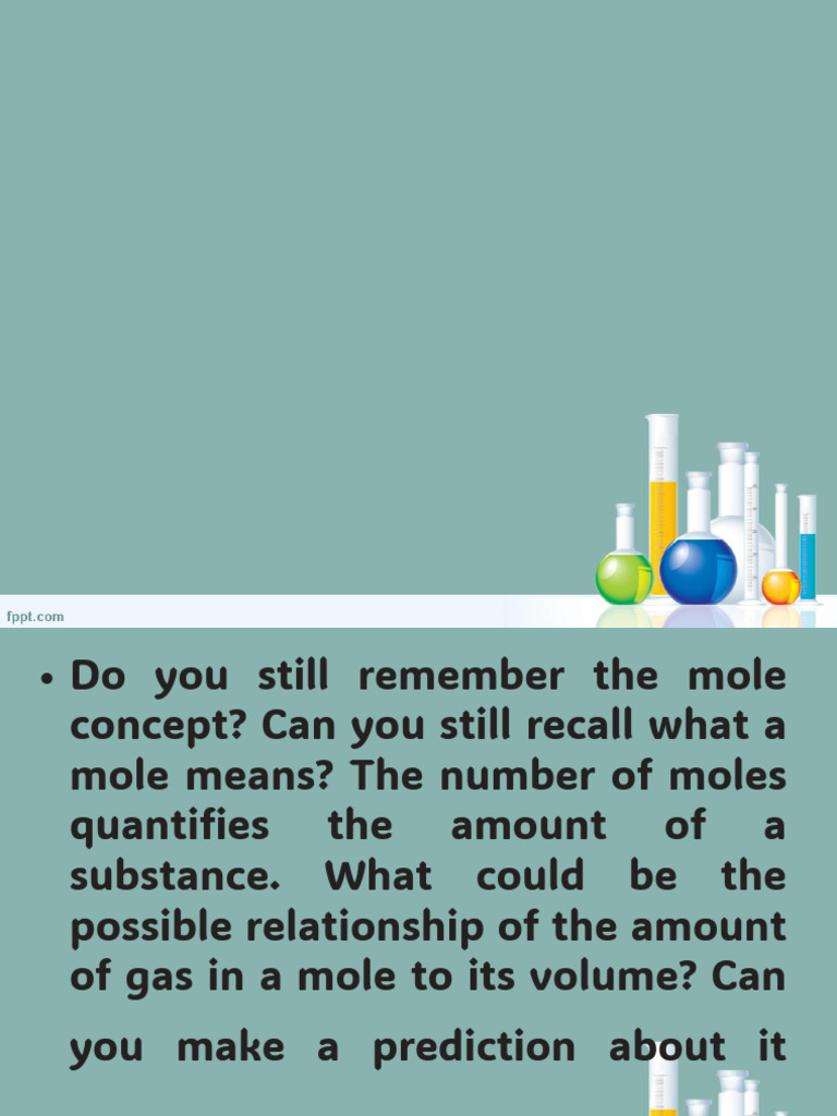 Avogadros & Ideal Gas Law | PDF | Gases | Mole (Unit)