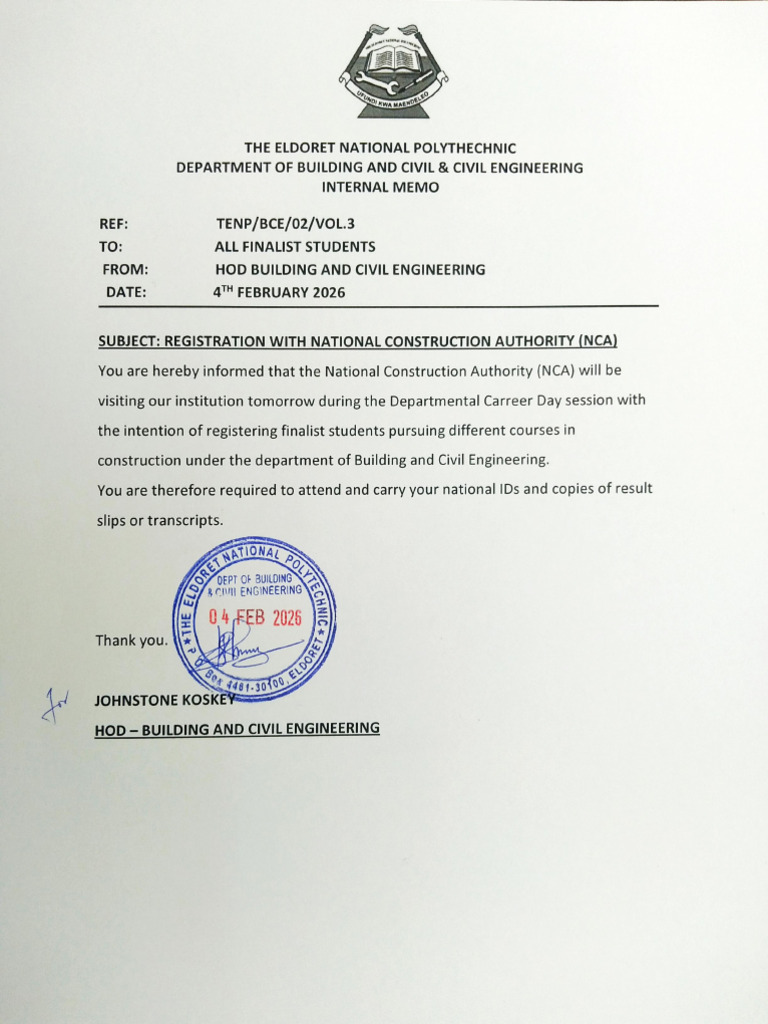 NCA Registration Memo | PDF