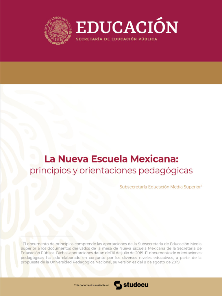 La Nueva Escuela Mexicana Principios Pedagogicos | PDF | Educación de ...