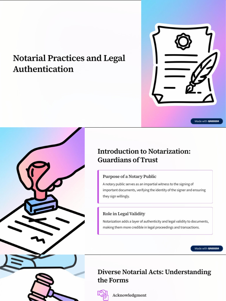 Notarial Practices and Legal Authentication | PDF | Notary Public ...