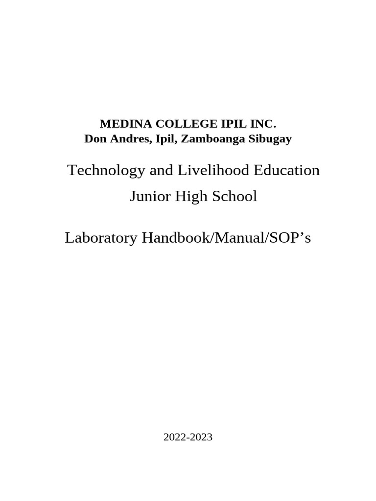 Tle Laboratory Handbook Manual Sop's | PDF | Ac Power Plugs And Sockets ...