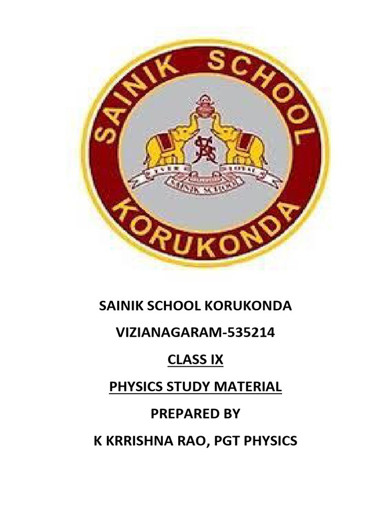 Physics Study Material Class 9 | PDF | Acceleration | Force