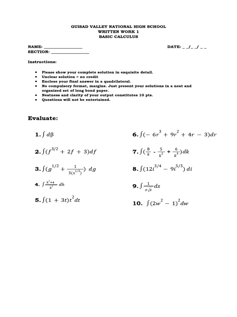 Bascal Finals WW 1 | PDF