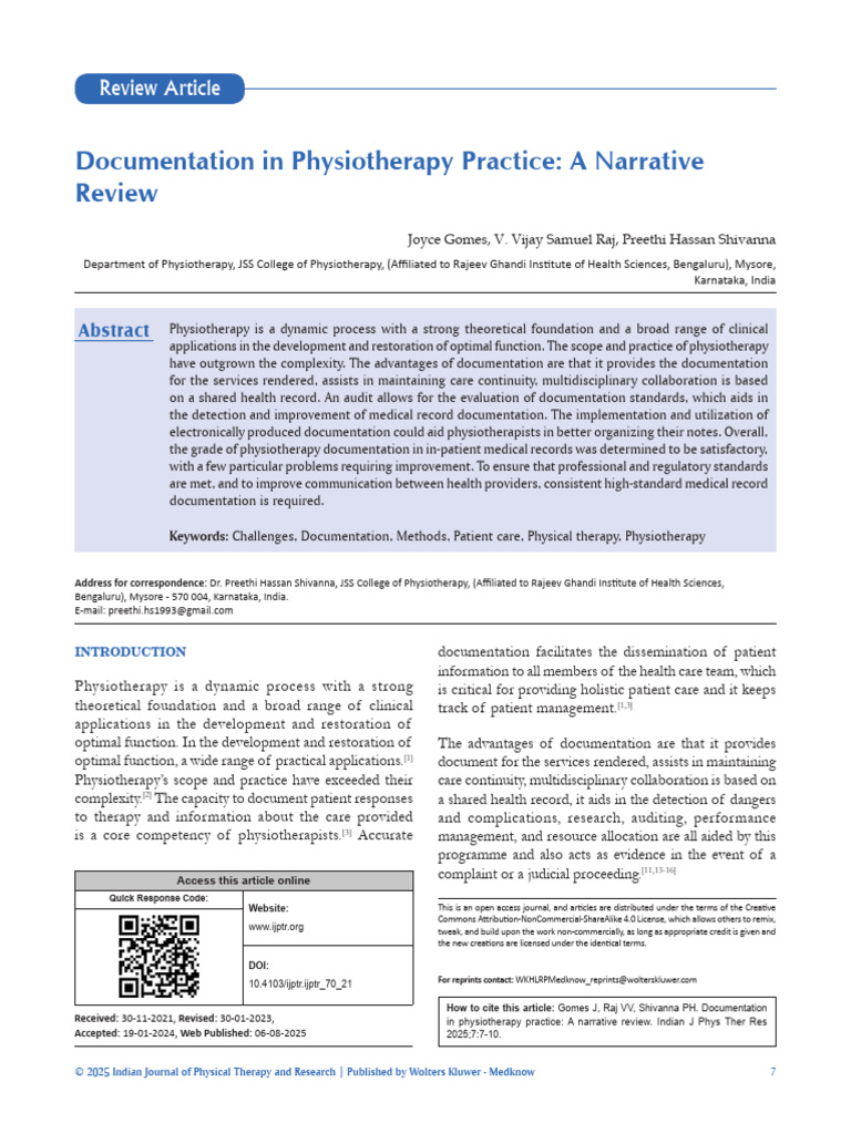 Documentation in Physiotherapy Practice A.3 | PDF | Physical Therapy ...