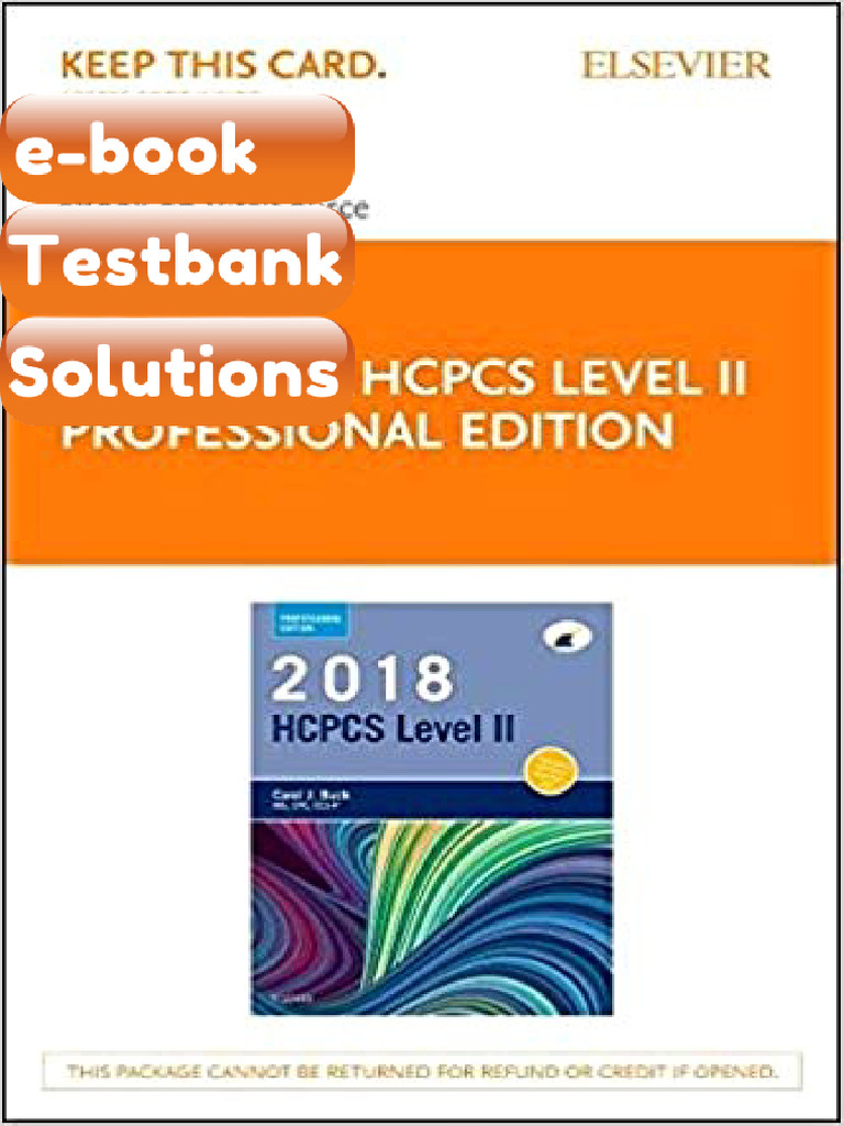Testbank 2018 HCPCS Level II Professional Edition eBook by Carol J Buck ...