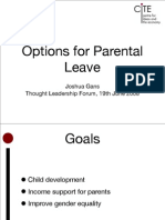 Options For Parental Leave: Joshua Gans Thought Leadership Forum, 19th June 2008