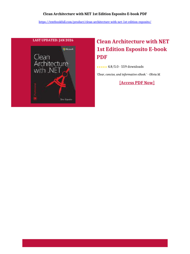 Clean Architecture with NET 1st Edition Esposito eBook compact pdf ...