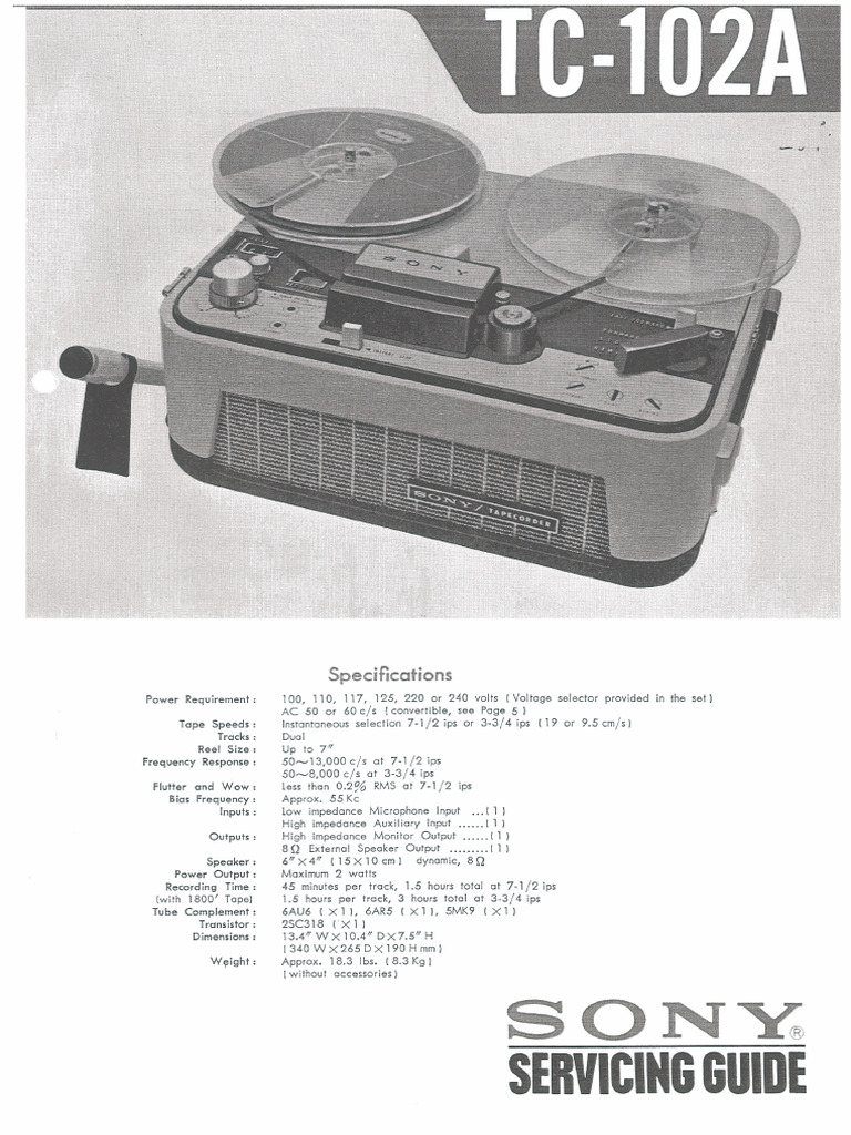 Tc102a SM Sony en | PDF