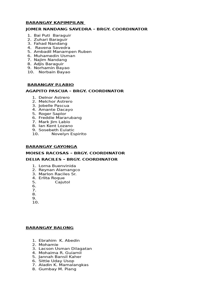 Barangay | PDF