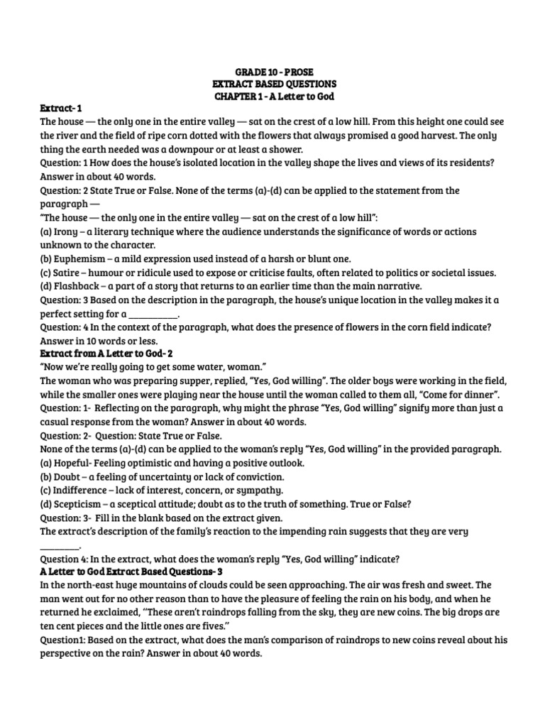 GR 10 - Prose Extract | PDF | Courage | Hail