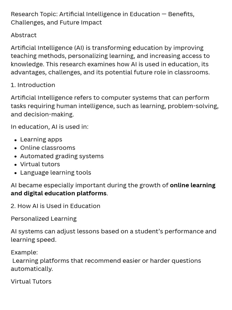 Artificial Intelligence in Education | PDF | Artificial Intelligence ...