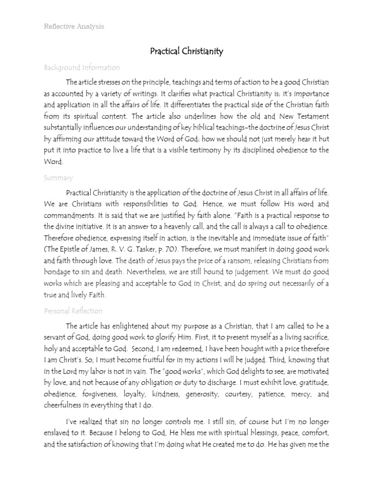 Practical-Christianity BSC | PDF | Faith | Christian Belief And Doctrine